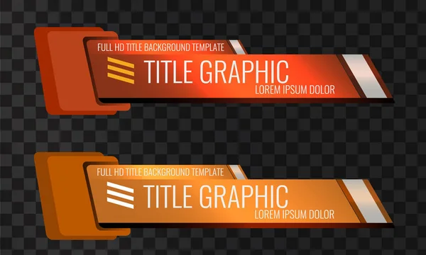 Set of Video headline title or lower third template. Unique banner design for video — Stock Vector