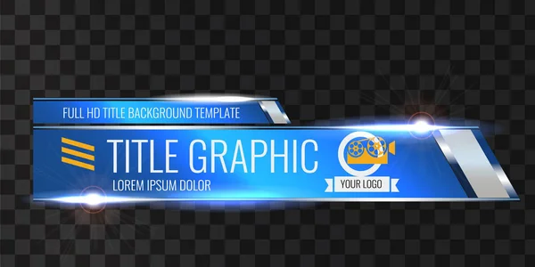 Video başlık başlık veya alt üçüncü şablon. Video için benzersiz banner tasarımı. Mavi renk.