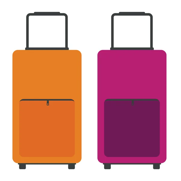 Oranžové a růžové cestovní tašky. Plochý barevný styl. Vektorové ilustrace. — Stockový vektor