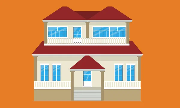 Colorful flat residential house or Town house cottage. Vector illustration. — Stock Vector