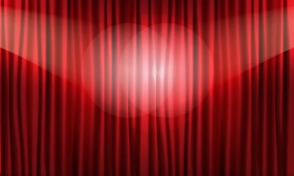 Close view of realistic red curtain. Vector illustration. — Stock Vector