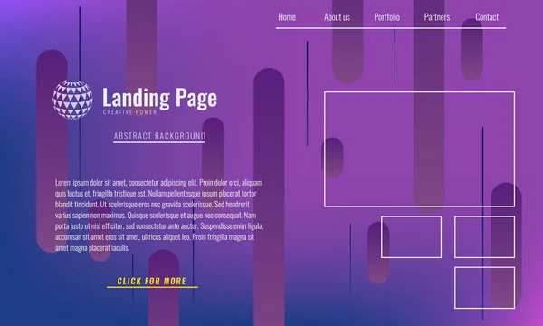 Trendy minimale dekking design lay-out of landing pagina web ontwerpsjabloon. Vector geometrische abstracte halftone verlopen. — Stockvector