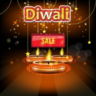 Vektör Diwali festivali Satılık Poster veya el ilanı ya da reklam düzeni şablonu.