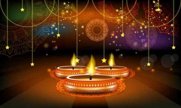 Vector Diwali Festival Vendita poster o volantino o pubblicità Layout Template . — Vettoriale Stock