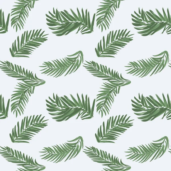 Fondo de patrón sin costura de hoja de palma. Fondo de pantalla de patrón sin costuras de playa de hojas tropicales de palmeras. Ilustración vectorial . — Vector de stock