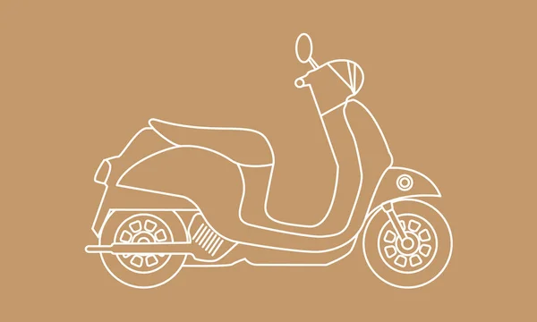 Scooter avec le style de croquis. Moto vintage rétro. Illustration vectorielle dessinée main . — Image vectorielle