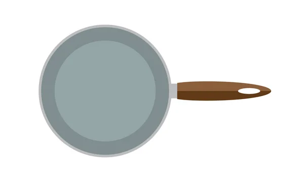 向量空煎锅在顶部视图查出的白色背景。平面样式向量例证. — 图库矢量图片