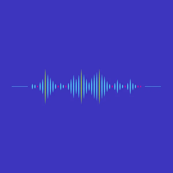 Ηχητικό κύμα ρυθμό σύμβολο με μινιμαλιστικό στυλ. Εικονογράφηση διάνυσμα. — Διανυσματικό Αρχείο