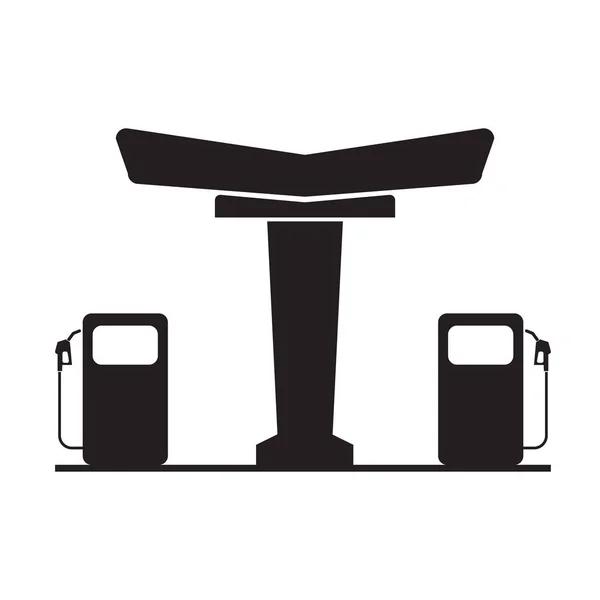 Tankstation symboolpictogram met egale kleur stijl ontwerp. Vectorillustratie. — Stockvector