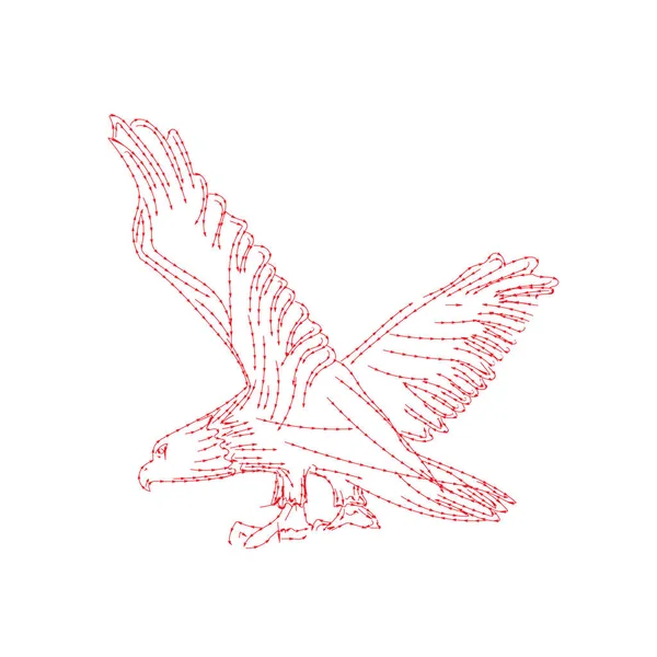 Лысый Орел Разбросанными Крыльями Дизайна Символов Логотипа Линейным Художественным Стилем — стоковый вектор