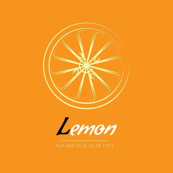 Dilimlenmiş limon simgesi. Çizgi resim veya anahat tarzı sağlıklı gıda logo kavramı. Vektör çizim — Stok Vektör