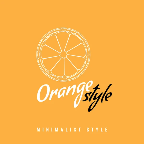 Icona o simbolo di frutta a fetta arancione con linea arte o stile contorno. Logo minimalista. Illustrazione vettoriale . — Vettoriale Stock