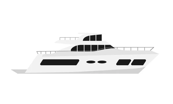 Luxury summer yacht. Flat color style vector illustration. — Stock Vector