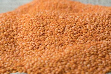 Kırmızı veya turuncu mercimek arka plan. Mercimek Grup.