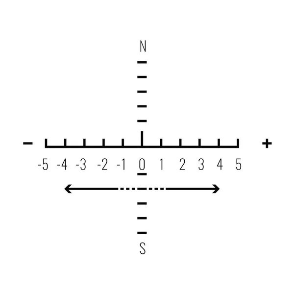 具有坐标线和数字的光学视觉。向量例证. — 图库矢量图片