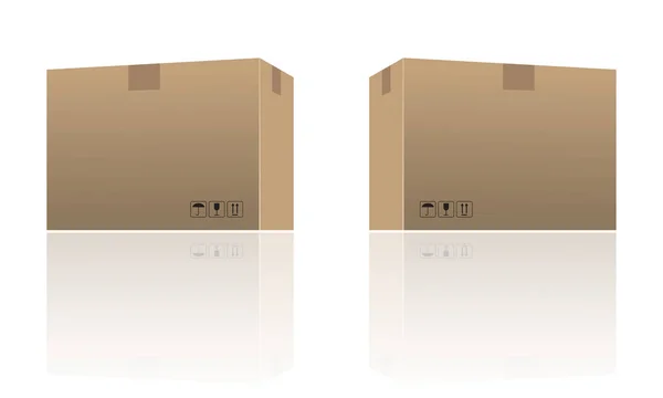 Caja de cartón maqueta con diseño de color realista. Ilustración vectorial 3d . — Vector de stock