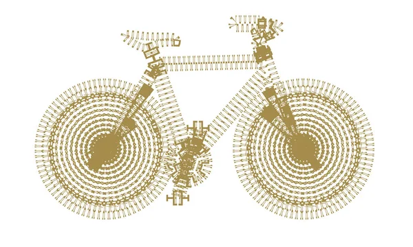 Symbole vectoriel de silhouette de vélo avec contour pointillé. Illustration vectorielle . — Image vectorielle