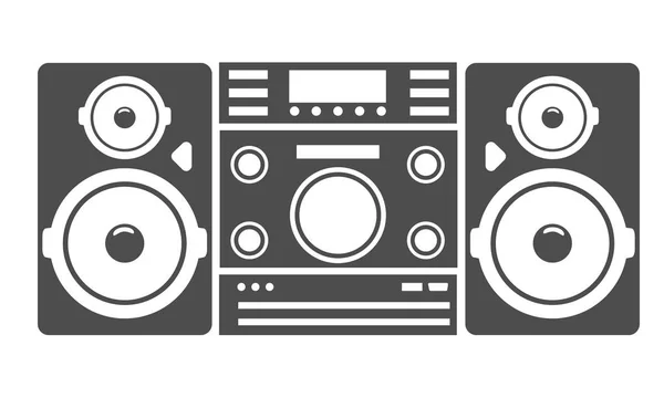Icône ou symbole de silhouette de système audio de musique forte. Illustration vectorielle . — Image vectorielle
