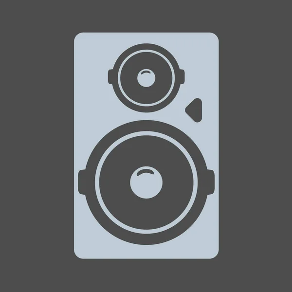 Sistema de sonido acústico negro alto o icono del altavoz. Ilustración vectorial . — Vector de stock