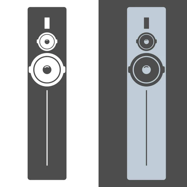 Système de son acoustique noir de grande taille ou icône de haut-parleur. Illustration vectorielle . — Image vectorielle
