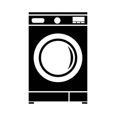 Çamaşır makinesi simgesini düz. Minimalist tarzı vektör çizim.