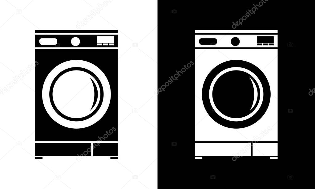 Washing machine icon flat. Isolated Minimalist style vector illustration.