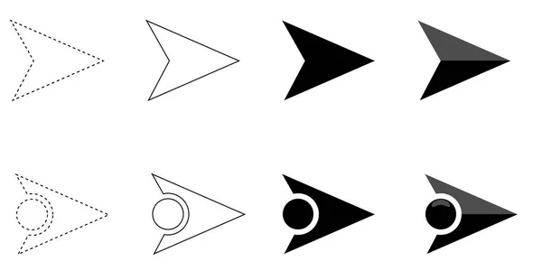 一套时尚而独特的黑色箭头 箭头轮廓图标 向量例证 — 图库矢量图片