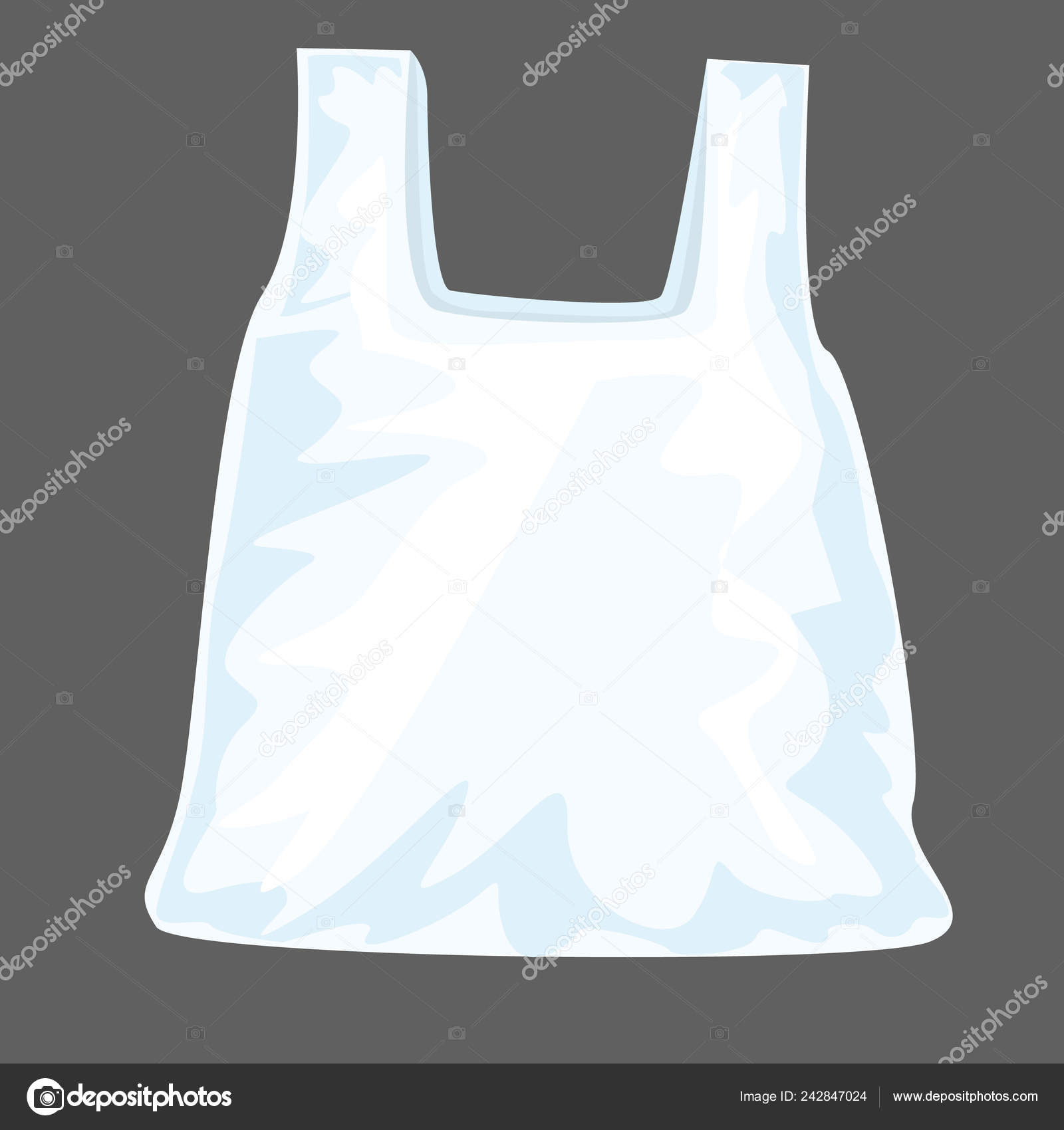 Download Plastic Bag Mockup Front View Flat Cartoon Solid Color Style Vector Image By C Zeynurbabayev Vector Stock 242847024