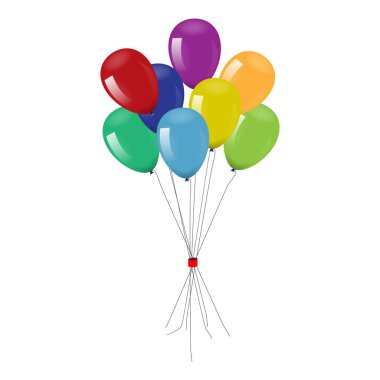 Gerçekçi şenlikli balonlar. Yüksek Detaylı vektör çizim.