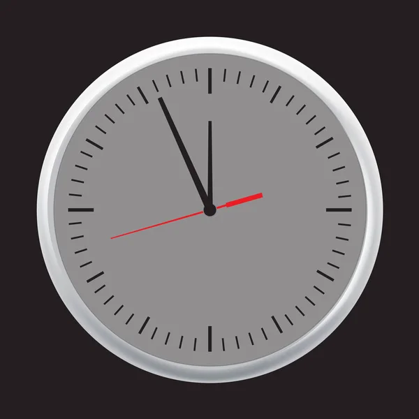 Biała ściana office ikona zegara ustawiony Wyświetlono pięć minut do dwunastu. Ilustracja wektorowa. — Wektor stockowy