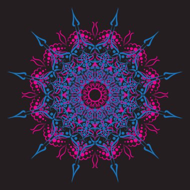 Plaka ile zerafet kabile süsleme, mandala. Vektör çizim