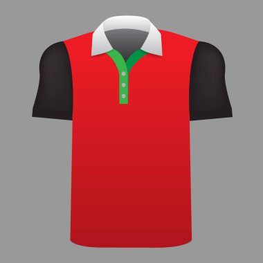 Gerçekçi erkek t-shirt açık görünümü ile alay. 3D vektör çizim.