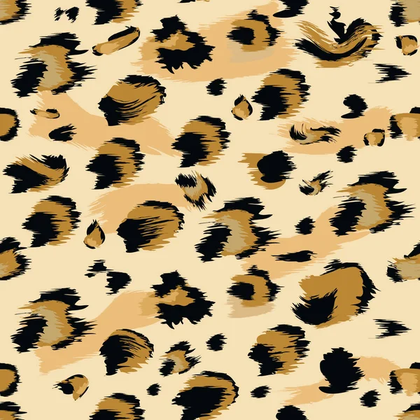 Леопардова шкіра безшовна. Плоский і суцільний колір стилізований плямистий шкіряний фон для моди, друку, тканини. Векторні ілюстрації — стоковий вектор