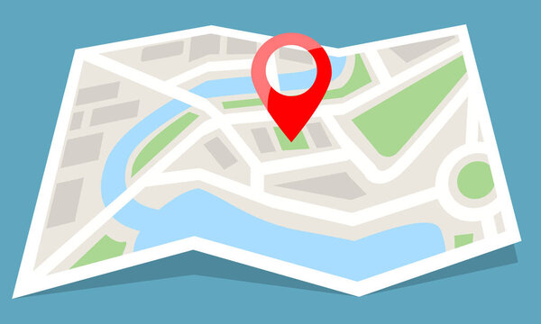 Складная бумага с красной иконкой. Векторная иллюстрация плоского цвета
.