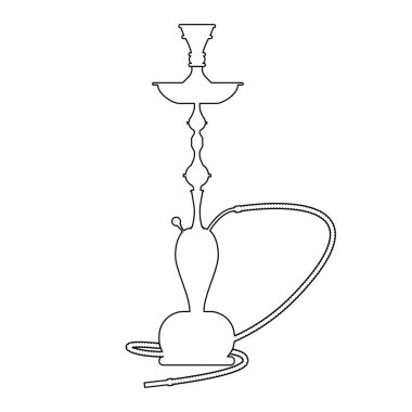 Çizgi sanatı stili ile nargile sembolü. Çizilmiş vektör çizim el.