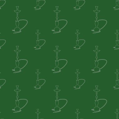 Nargile desen çizgi sanat stili ile sorunsuz. Vektör çizim.