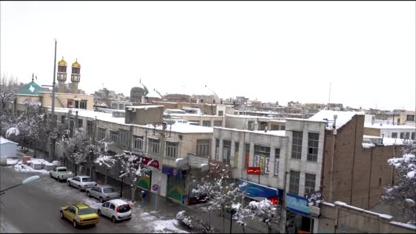 Hó Iránban. Irán Ardabil city - 2019. február 15. — Stock videók