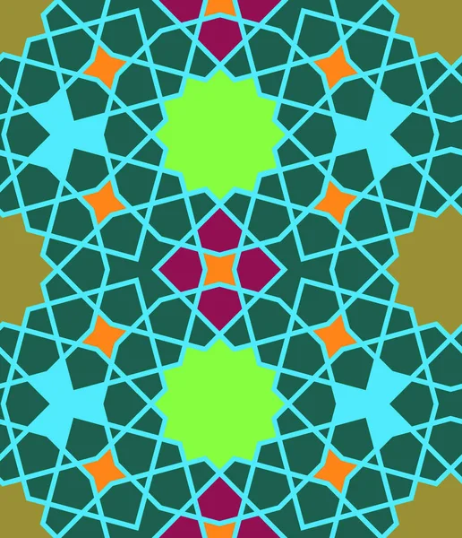 Oost-islamitische kleurrijke sieraad naadloze. Looping lijnen met sterren. Vectorillustratie. — Stockvector
