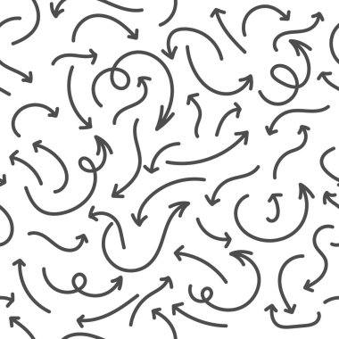 El çizilen okları seamless modeli. Yaratıcı arka plan. Vektör çizim.