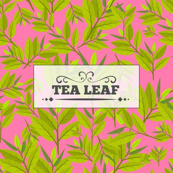 Tea leaf sömlösa mönster för din bakgrund. Unga blad maj månad gröda. Flat vektorillustration. — Stock vektor