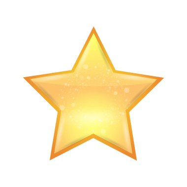 Tek gerçekçi parlayan yıldız simgesi. Vektör çizim.