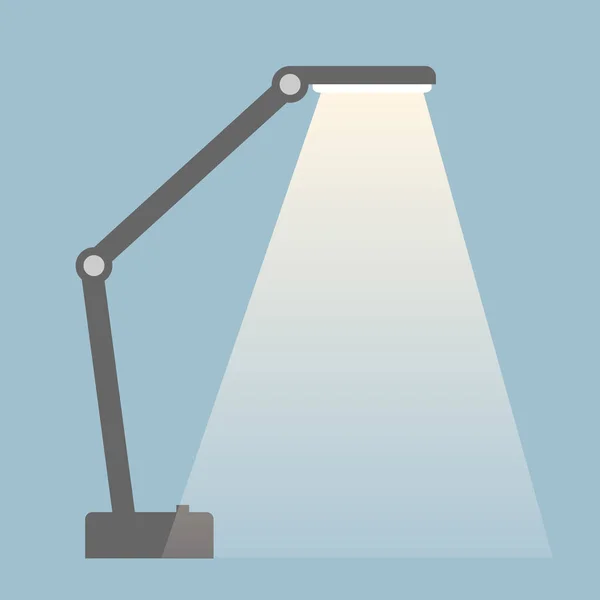 Lámpara de mesa con flujo de luz. Ilustración de estilo de color plano aislado . — Vector de stock