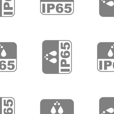 IP65 koruma sertifikası standart simgesi sorunsuz. Su ve toz veya katı dirençli koruma sembolü. Vektör Illustration.