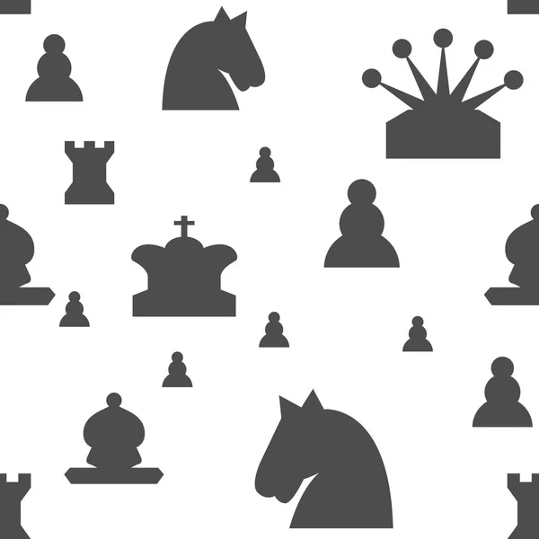 Patrón sin costuras con piezas de ajedrez. Ilustración vectorial . — Vector de stock