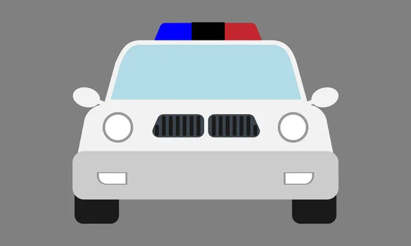 Emoji moderno coche de policía con vista frontal. Dibujos animados estilo vector ilustración . — Archivo Imágenes Vectoriales