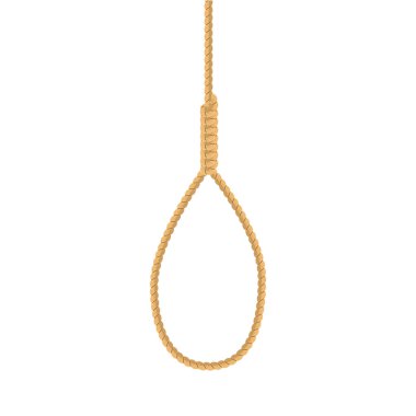 Halat simgesini as. Tasarım için intihar ilmik veya yürütme kavramı. Vektör çizimi.