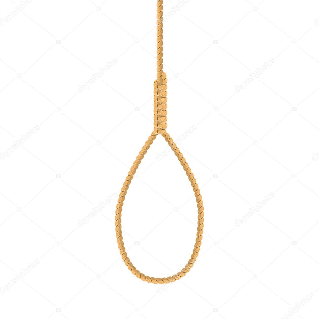 Hang rope icon. Suicide noose or execution concept for your design. Vector illustration.