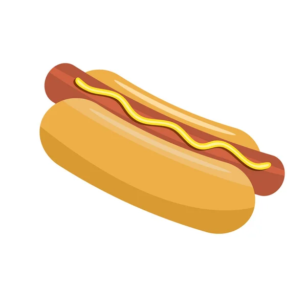 Hotdog pour votre affiche de nourriture ou la conception de menu. Illustration vectorielle solide . — Image vectorielle