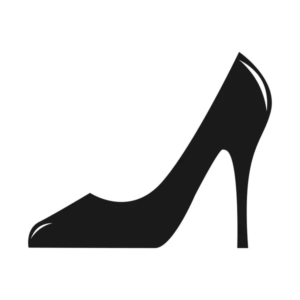 Frauenschuh-Ikone mit High Heels auf weißem Hintergrund. Vektorillustration. — Stockvektor