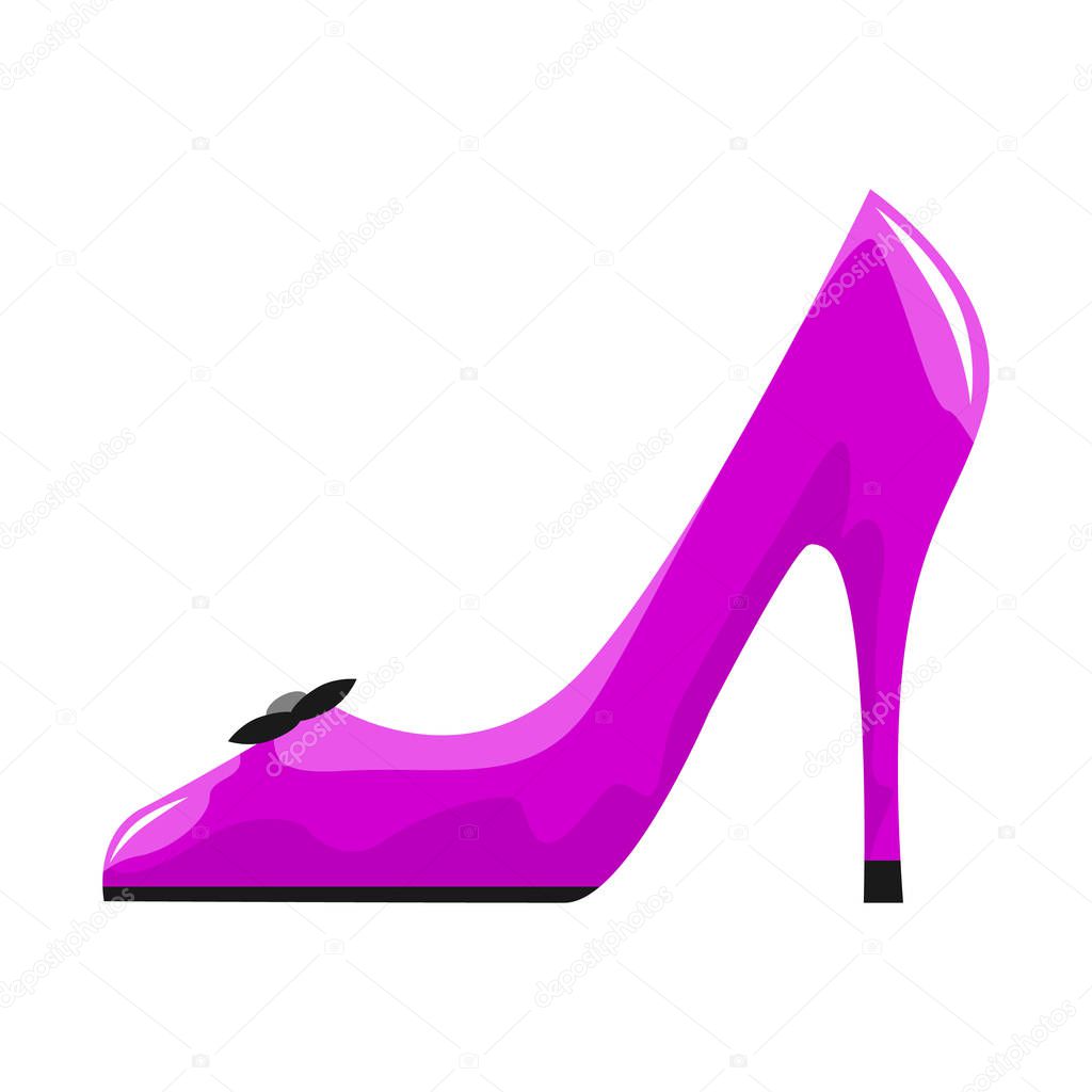 Woman shoe icon with High heels isolated on white background. Vector illustration.